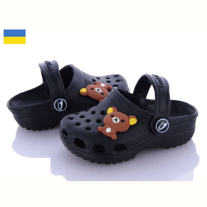

Детские кроксы сабо " Мишка " размеры 22/23, 26/27 Luck Line, Черный