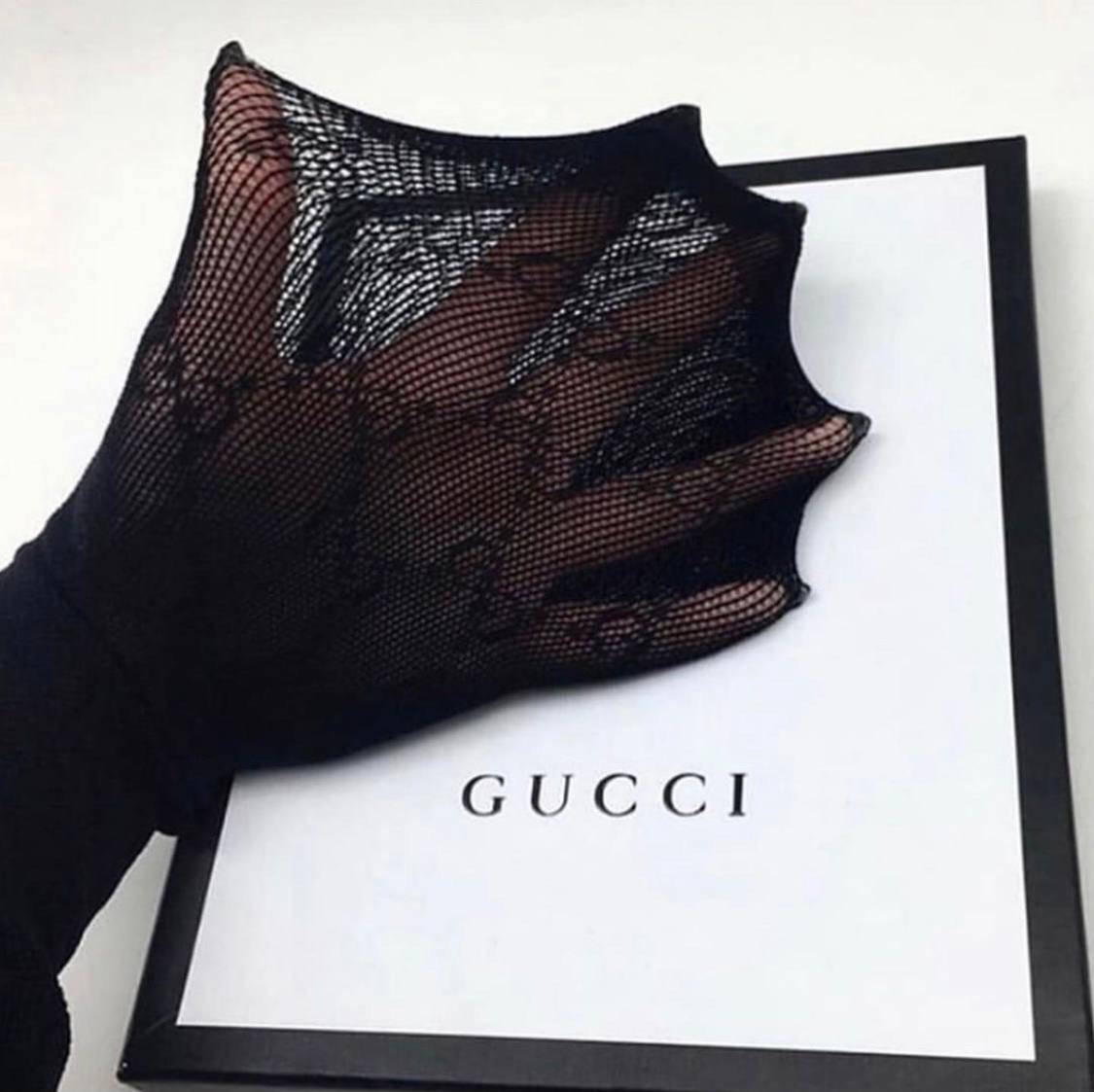 

Колготки Gucci чёрные мелкий принт, Черный