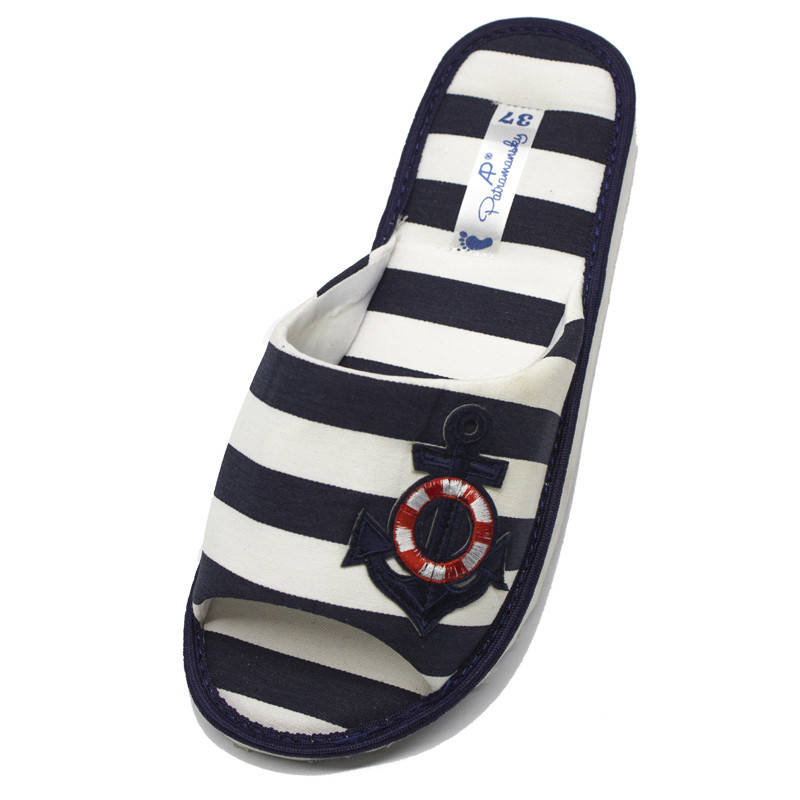

Тапочки женские открытые PaGo "Морячка" Полоска сине белая 37, Синий