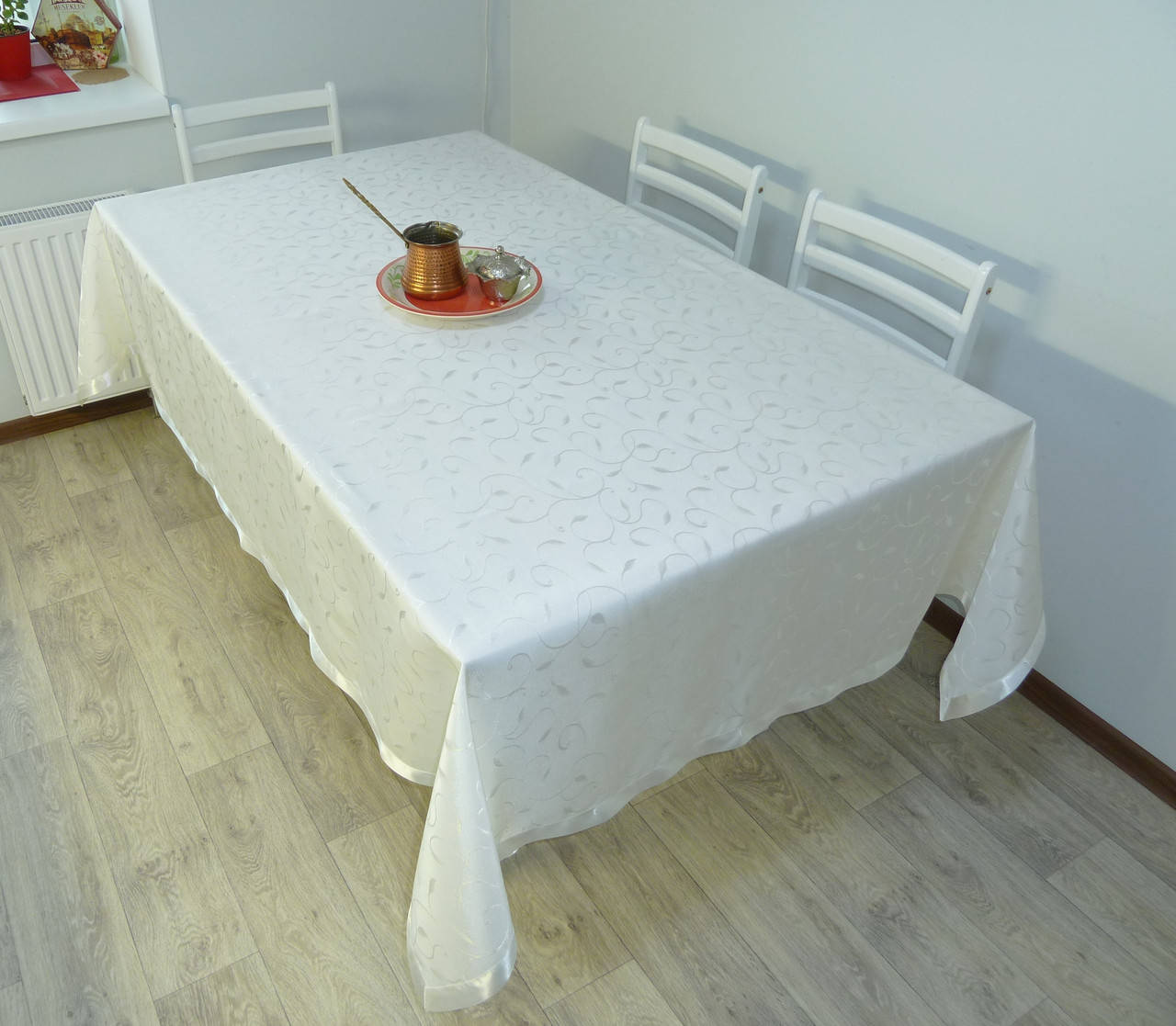 

Скатерть праздничная, 140x180 прямоугольная, кухонная, кремовая, "SIMLI", Кремовый