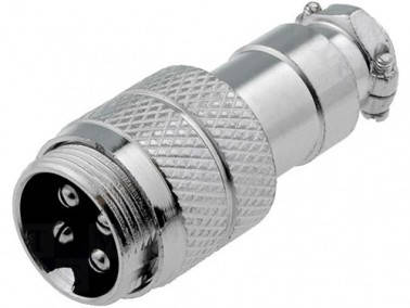 

Разъём гарнитурный MIC 4pin Мale (штекер), под кабель, корпус металлический