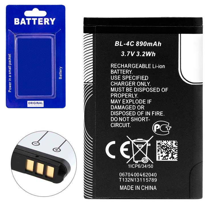 

Аккумулятор Nokia BL-4C 890 mAh 1006, 1202, 1203 A класс