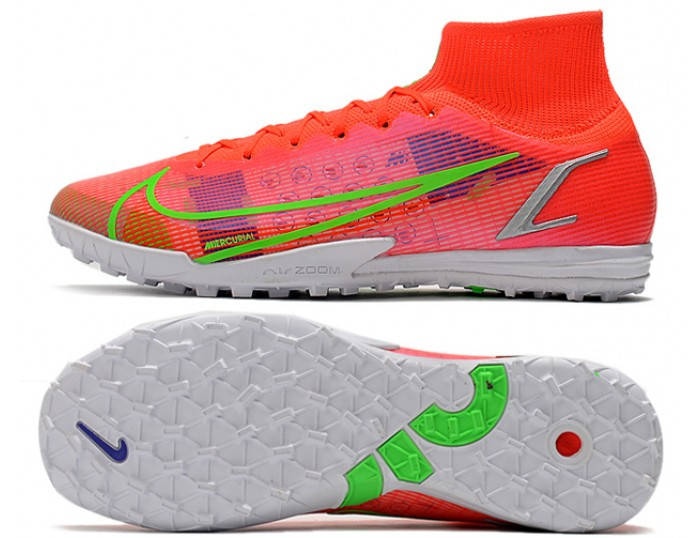 

Сороконожки Nike Mercurial Superfly 9 TF красные футбольная найк меркуриал суперфлай многошиповки с носком, Красный