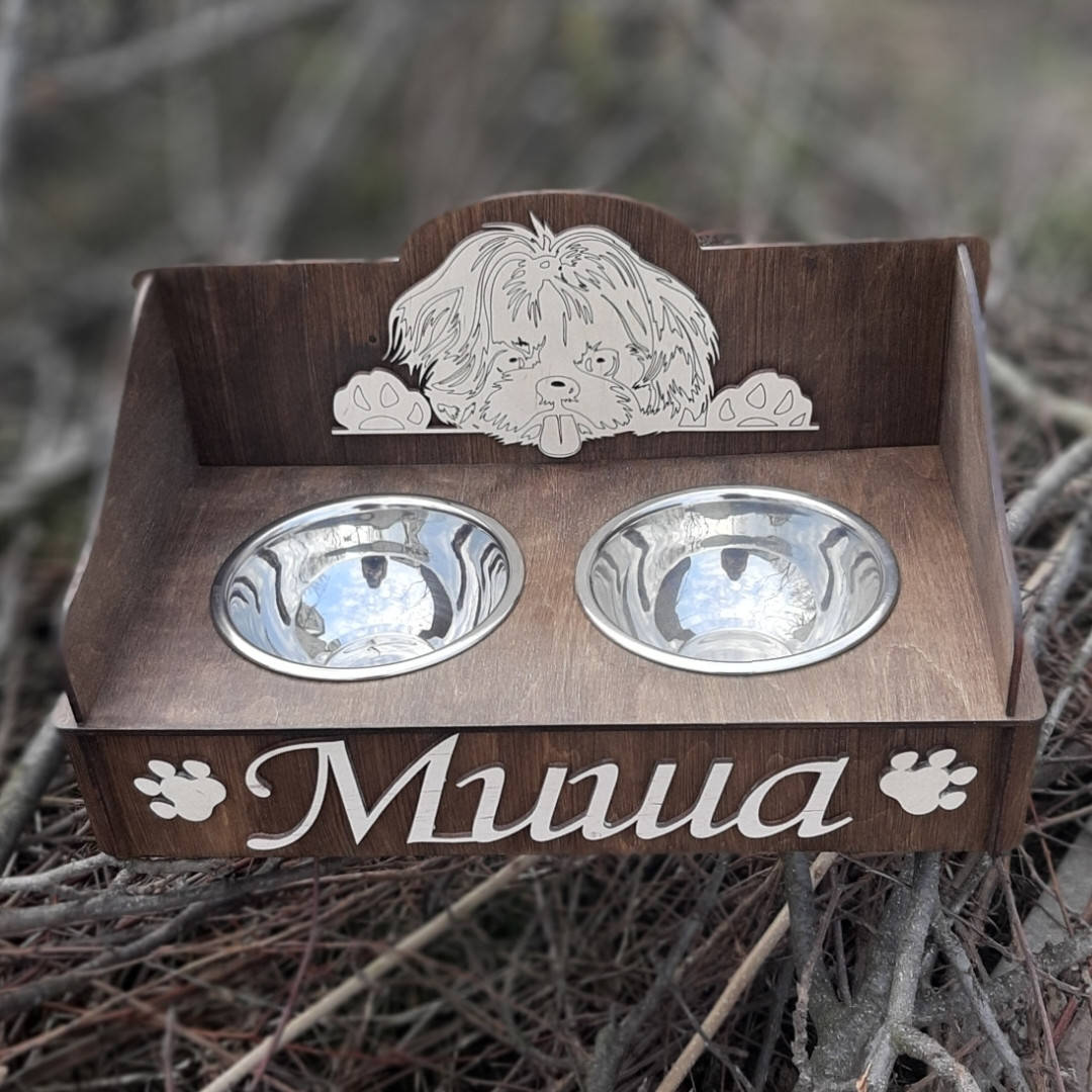 

Миска для кота, підставка з мисками для собак, котів, імені миски