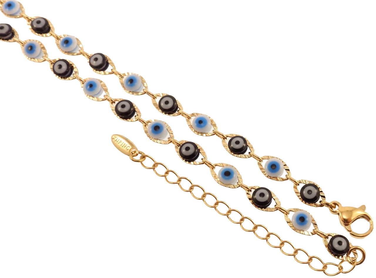

Цепочка Xuping Позолота 18K "Плетение Фантазийное Глаз Фатимы" длина 36-41см х 5мм
