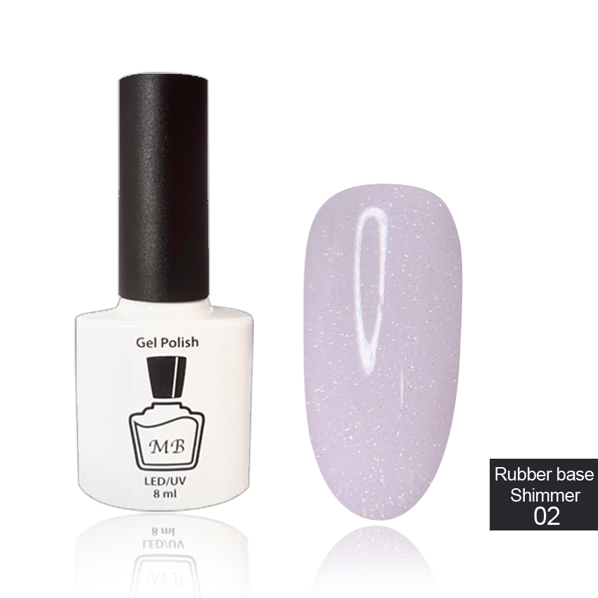 

MB Rubber Base Shimmer 02 камуфлирующая цветная база светло-розовая 8 мл