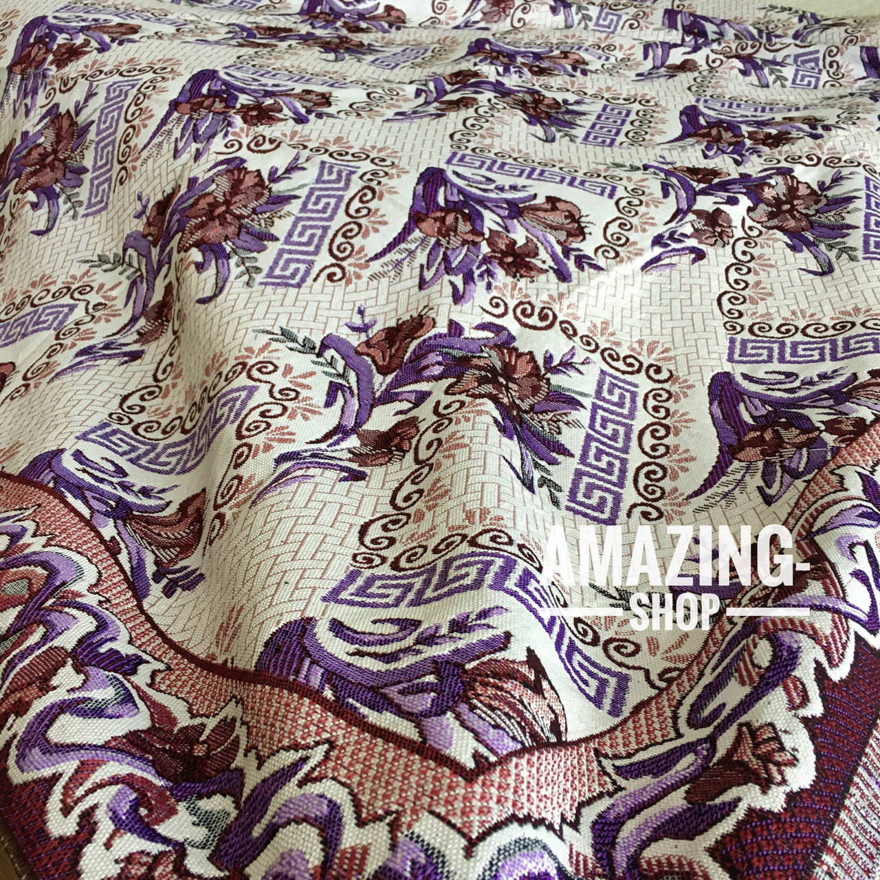 

Гобеленовое покрывало - плед. Капа. Полуторка. Хлопок . Размер 150*200 см. ( дом, пляж, пикник), Фиолетовый