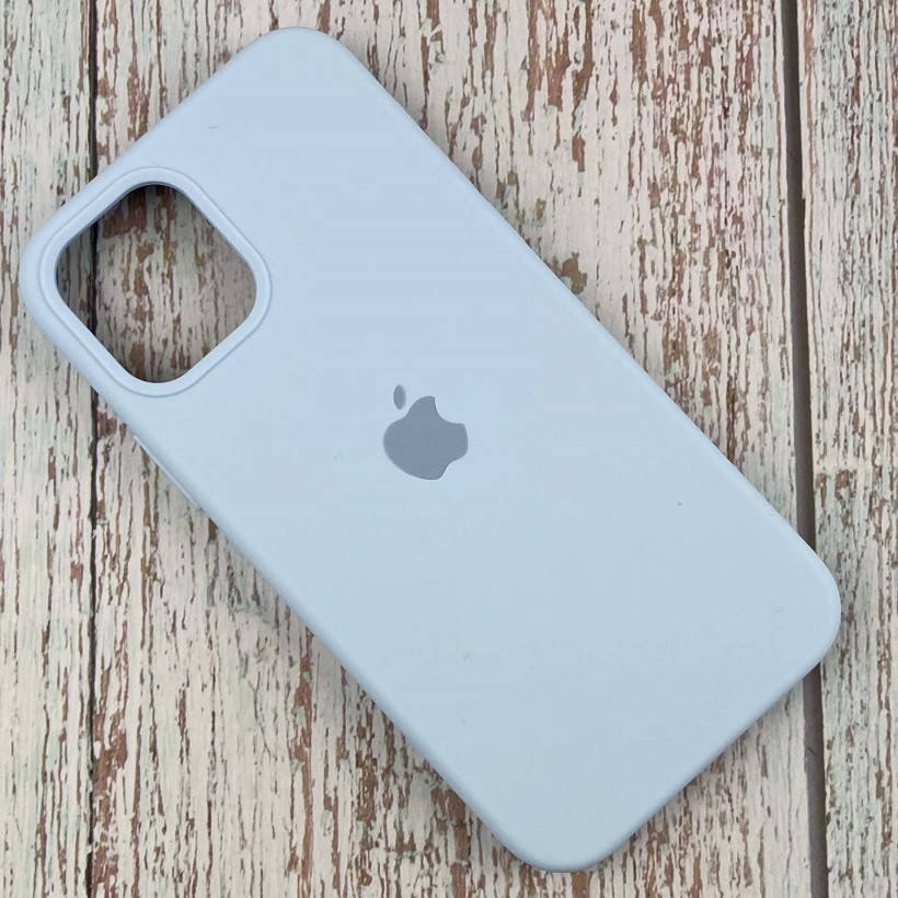 

Силиконовый Чехол на iPhone 13 Pro Max 6.7" с закрытым низом Silicone Case 100% Светло-голубой