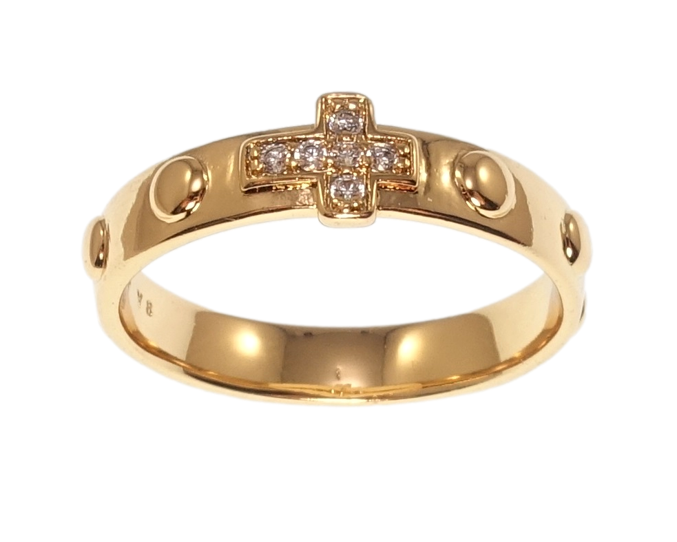 

Кольцо ХР Позолота 18K "Крест инкрустация цирконий" р. 16,18.5