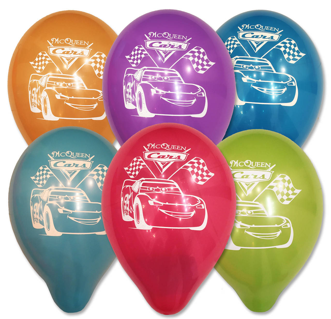 

Шары латексные 10"(25см), (Поштучно), ассорти, рисунок с любимыми героями- Тачки (10штук_ассорти), Разные цвета