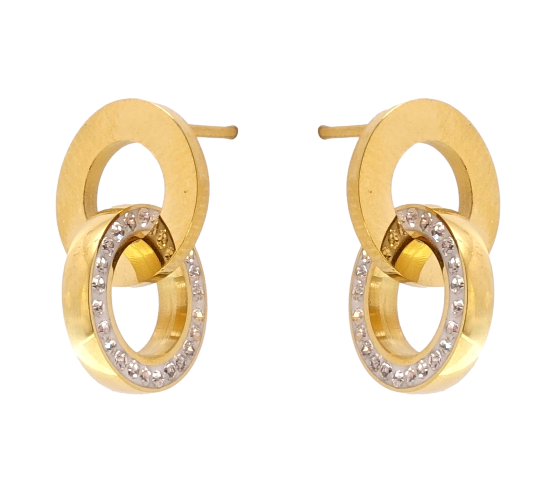 

Серьги Xuping QQMM Позолота 14K гвоздики (пусеты) "Колечки"