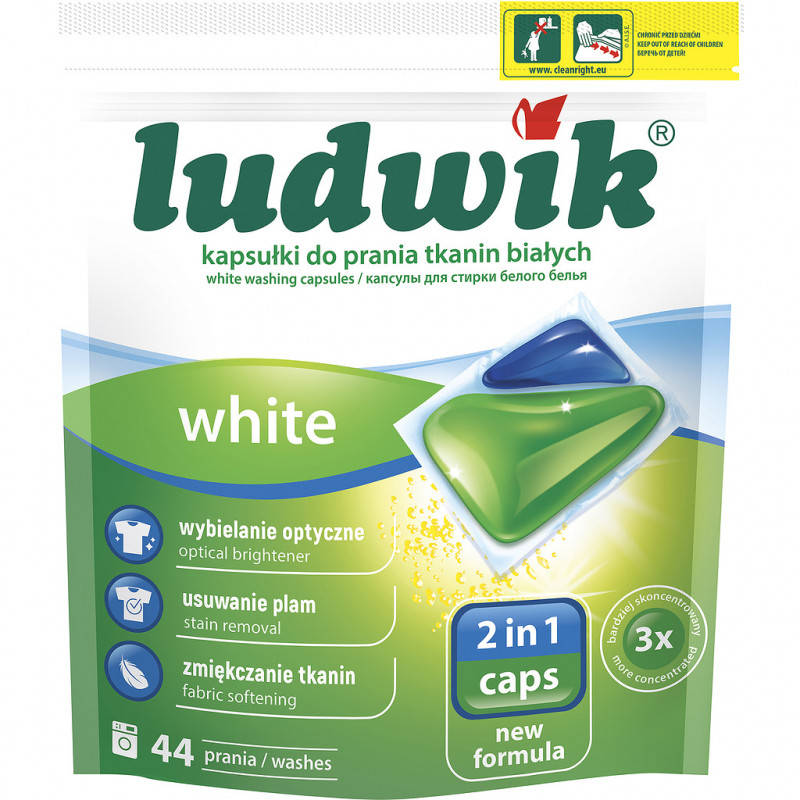 

Гелевые капсулы для стирки Ludwik 2in1 Caps White 44 шт