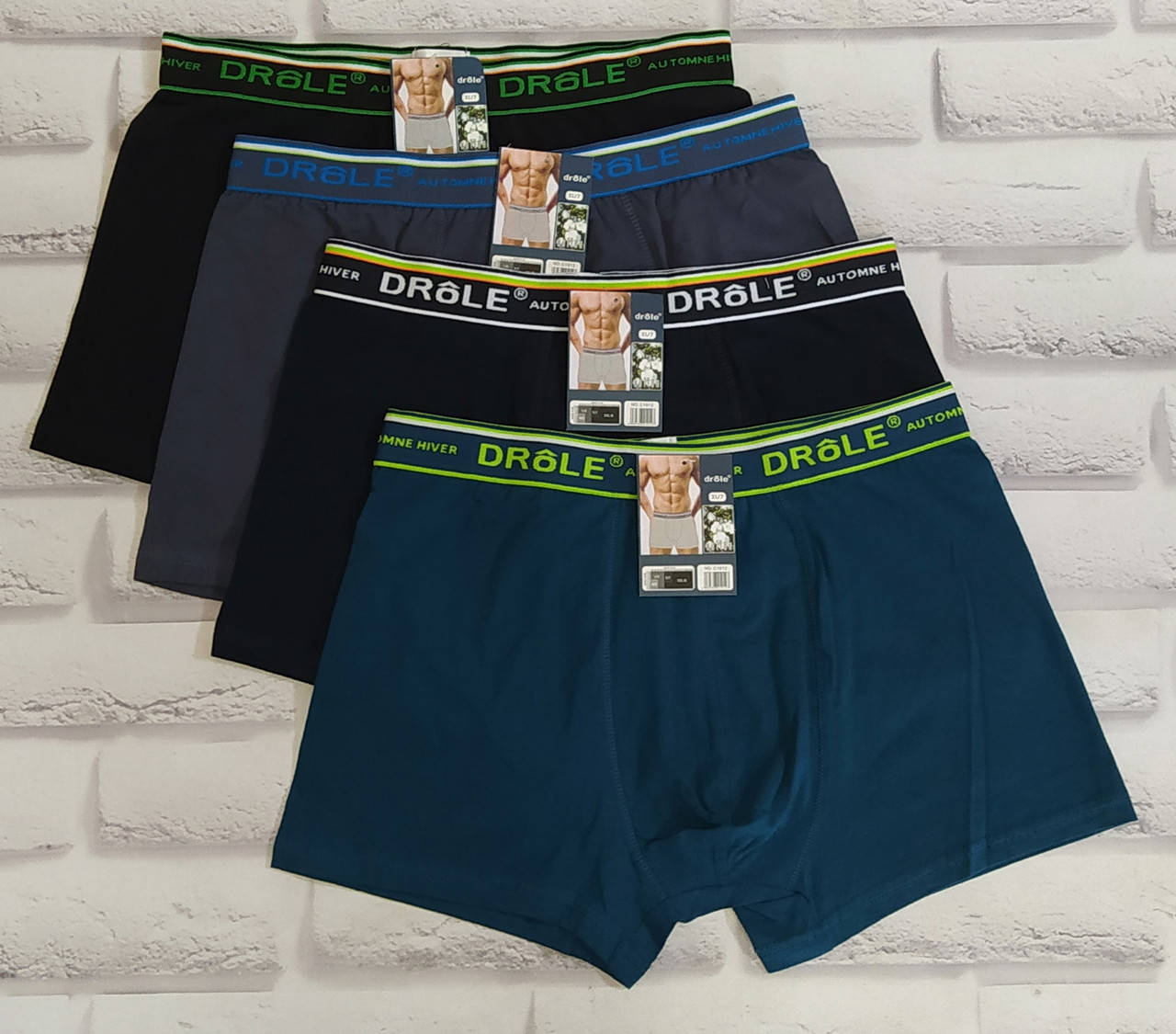 

Трусы мужские боксеры Drole XL 52-54 раз. Хлопок, Разные цвета