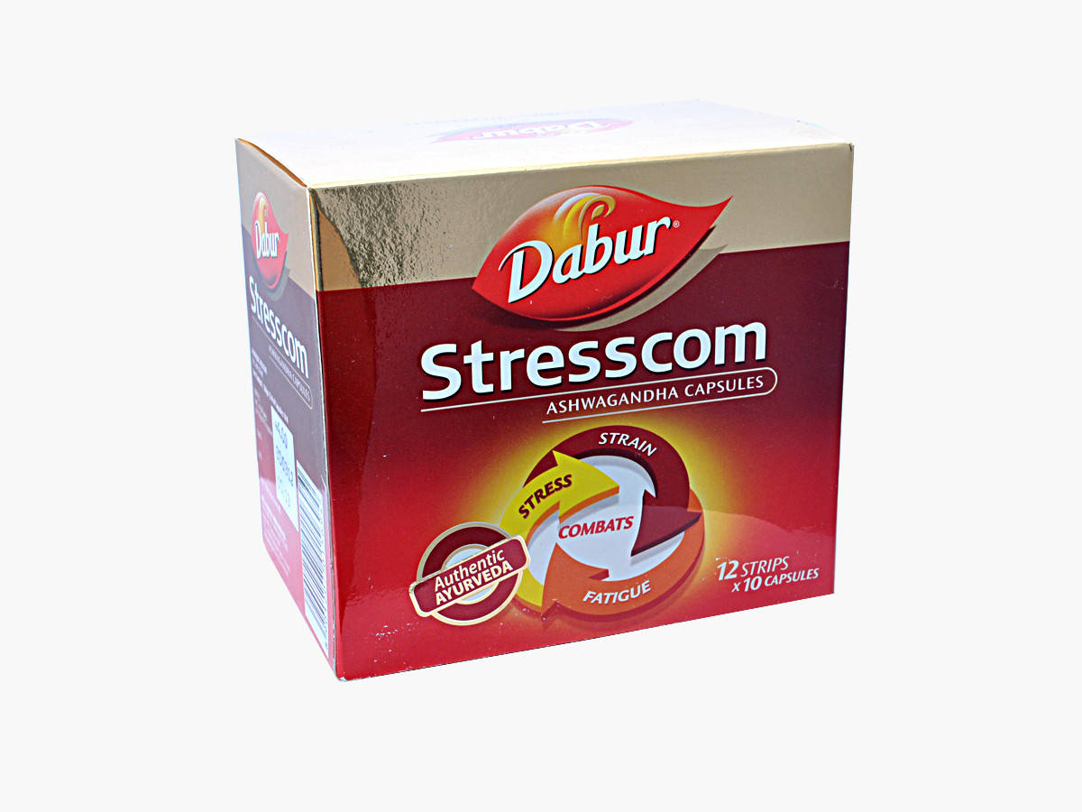 

STRESSCOM (120CAP) DABUR, СТРЕССКОМ 120 КАПС. АШВАГАНДА ДАБУР