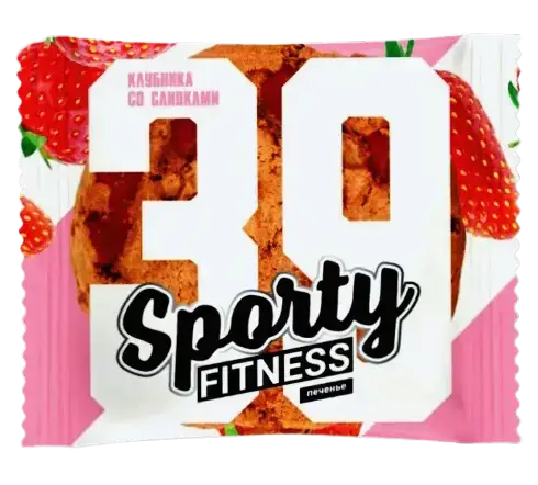 

Фитнес печенье Sporty Fitness Клубника со Сливками (60 грамм)