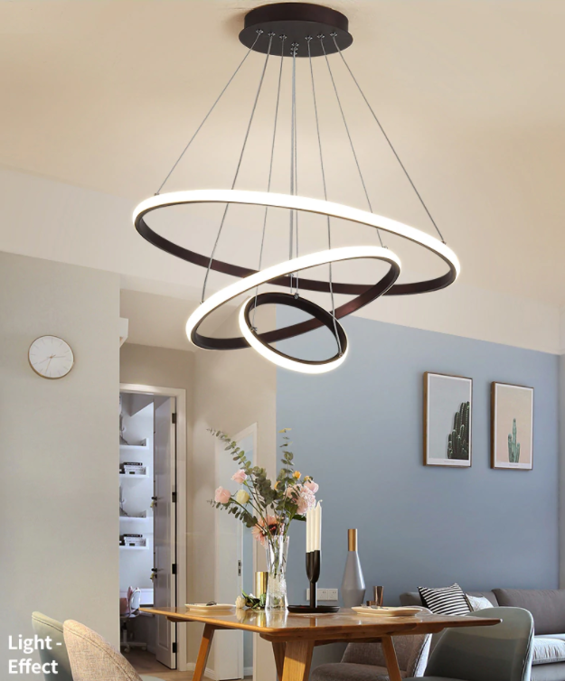 

Люстра светодиодная кольца 7990/3 BK-800+600+400 dimmer