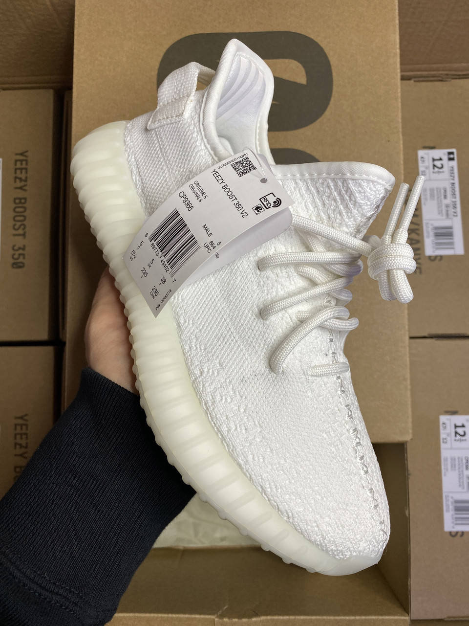 

Крутые трендовые кроссовки adidas yezzy boost 350 белые 37, Белый