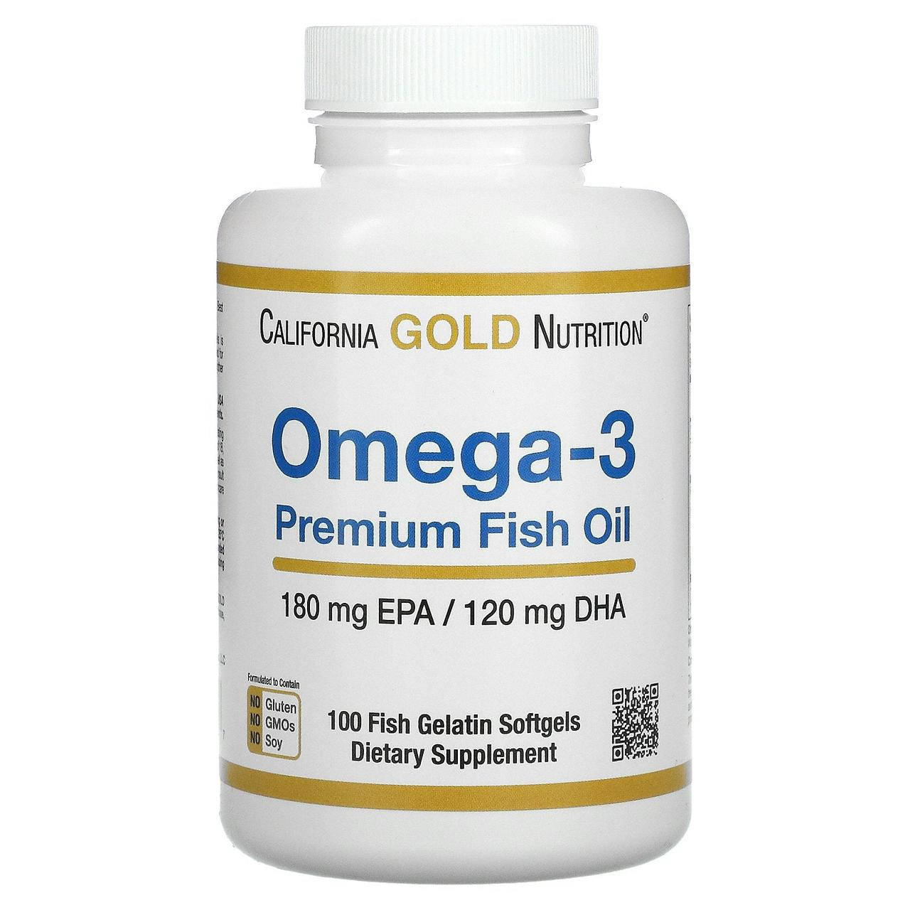 

Омега-3 Premium fish oil риб'ячий жир California Gold Nutrition 100 softgels