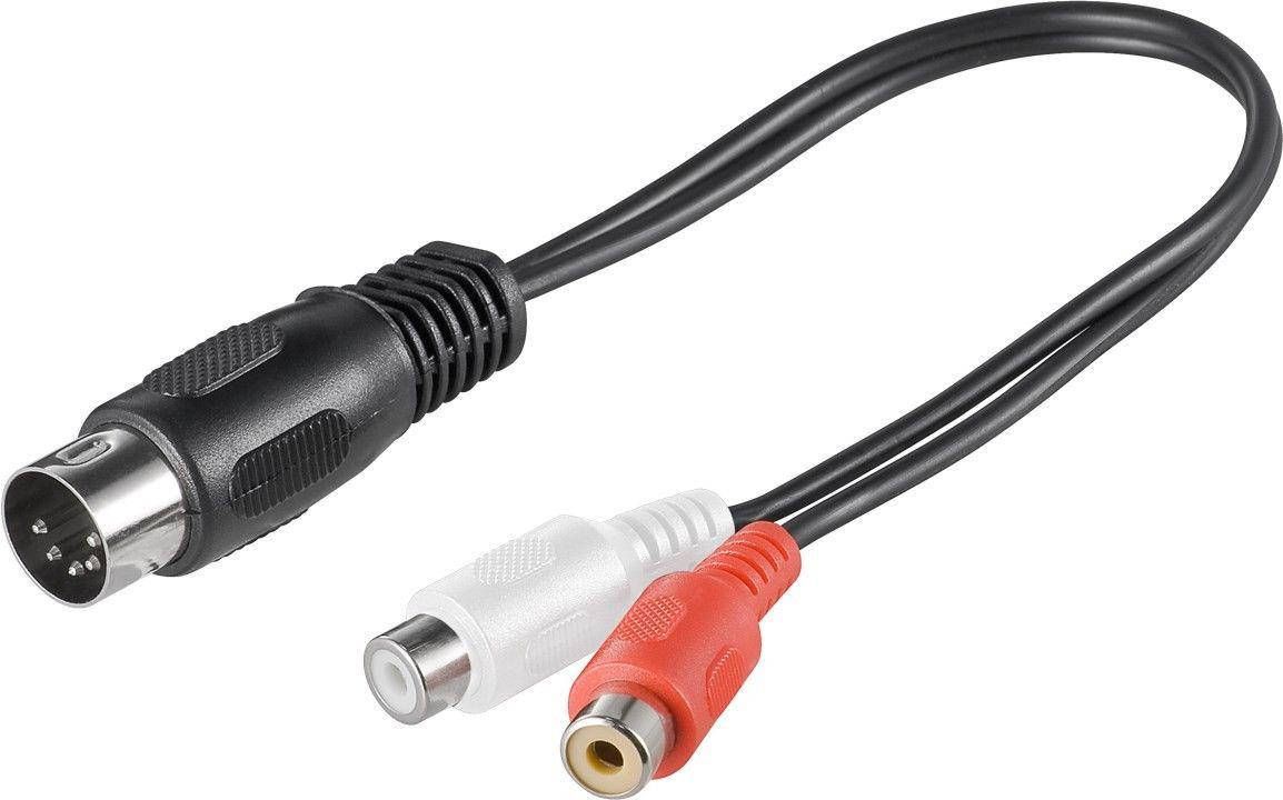 

Кабель аудіо-адаптер DIN-RCAx2 M/F Goobay 0.2m 5pin Left/Right Y-form Черный(75.05.0002)