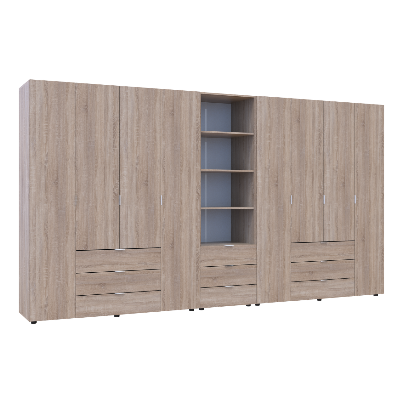 Шафа для одягу Гелар Doros Дуб сонома 4+4ДСП з пеналом 370х49.5х203.4 (42005185) 4