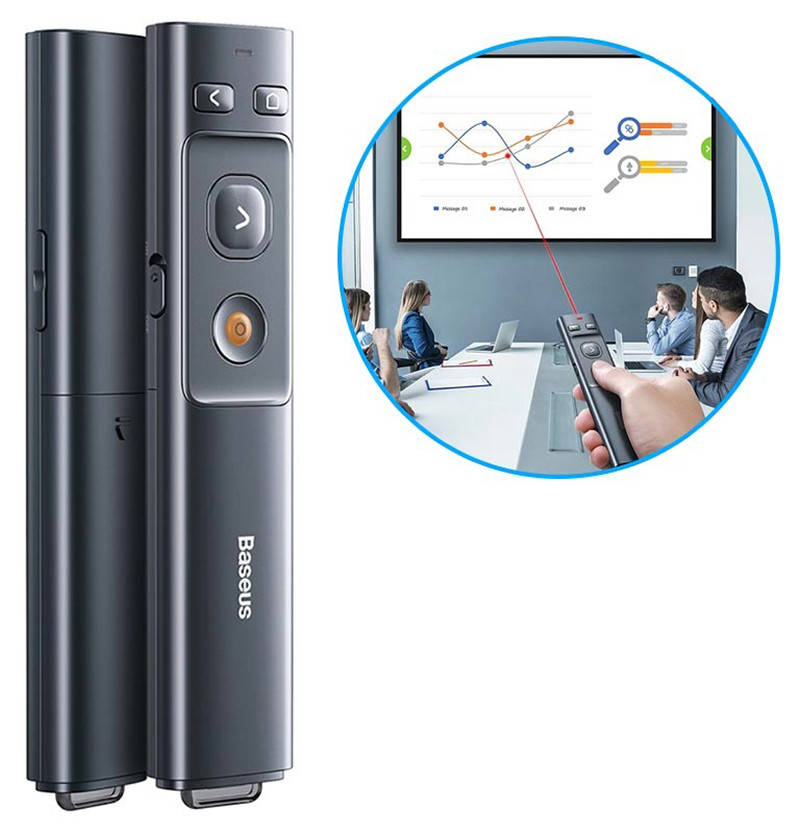 

Лазерная указка-презентер Baseus Orange Dot Wireless Серый (ACFYB-0G)