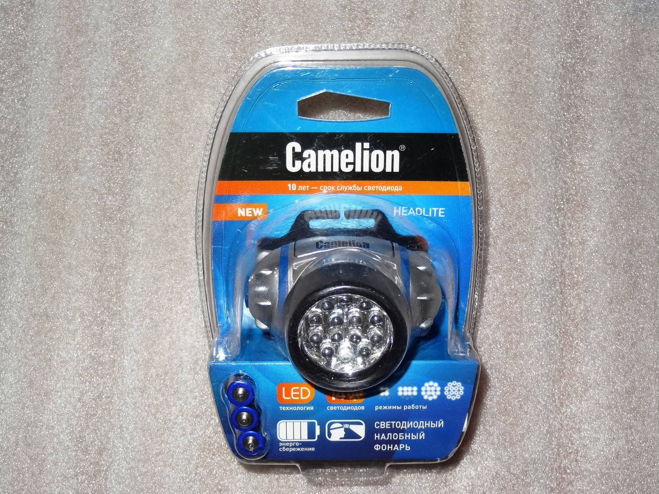 

Налобный светодиодный фонарик Camelion 14Led Качество!, Белый