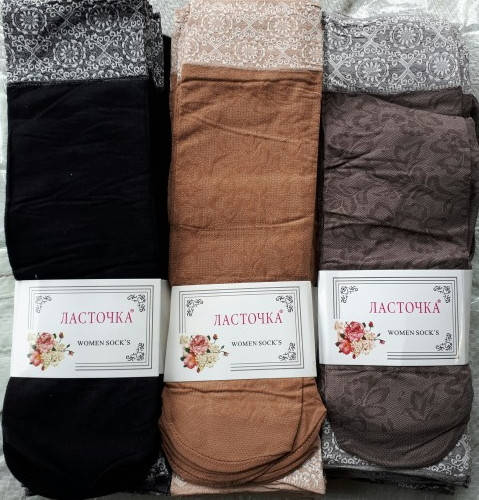 

Носки женские капроновые с узором ЛАСТОЧКА 100 Den