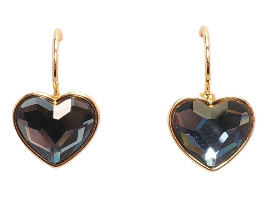 

Серьги Xuping Позолота 18K с кр-ми Swarovski франц. замок "Кристальное сердце Montana на дужке"