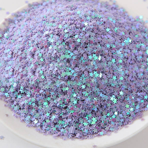 

(20 грамм) Пайетки "звездочки 3мм" Цвет - сиреневые с отливом, Белый