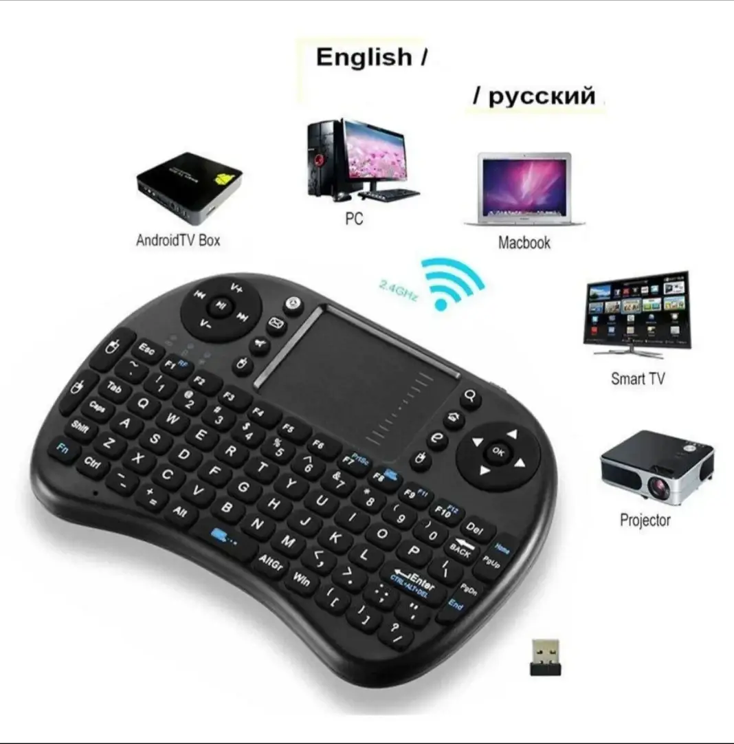 

Беспроводная мини клавиатура для смарт ТВ/ПК/планшетов | KEYBOARD
