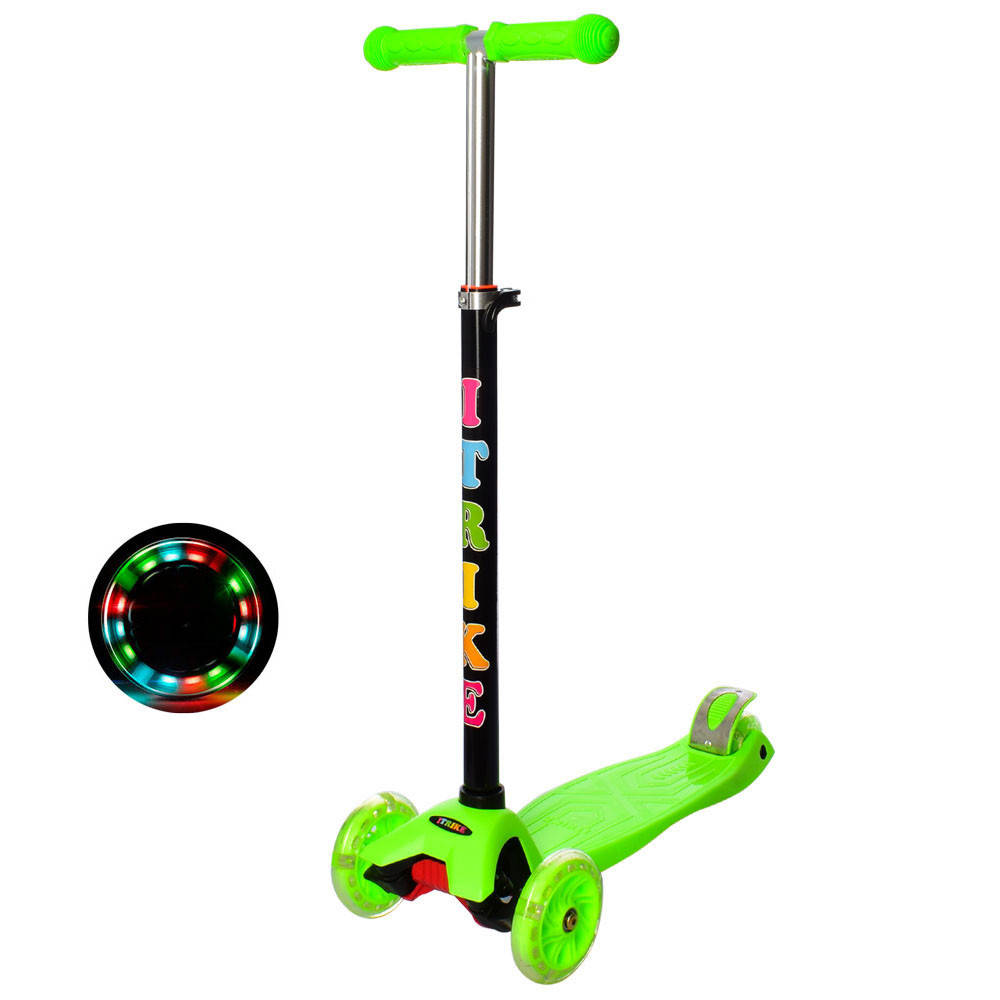 

Самокат детский со светящими колесами iTrike зеленый GR, КОД: 6498507, Зелёный