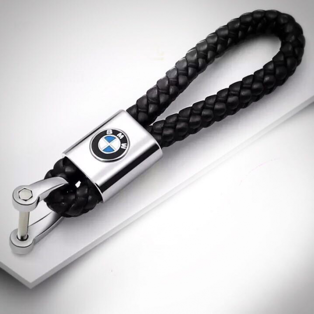 

Брелок для ключей кожаный косичка для BMW БМВ экокожа черный