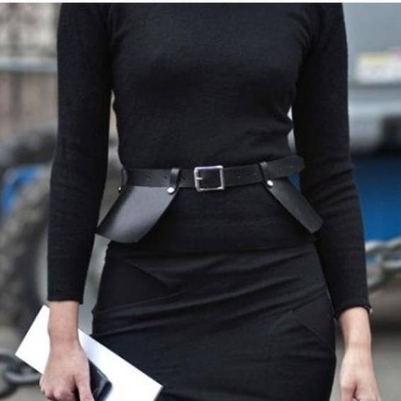 

Ремень-баска портупея женский широкий эко-кожаный черный ремень-юбка с оборками на пояс на талию батал