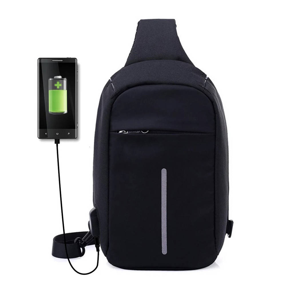 

Рюкзак однолямочный Bobby Mini с USB ( 31х18х10 см) Черный