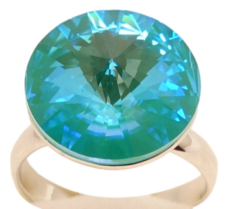 

Кольцо Xuping Родий с кристаллами Swarovski "Кристалл Laguna Delite" р.16.5-17