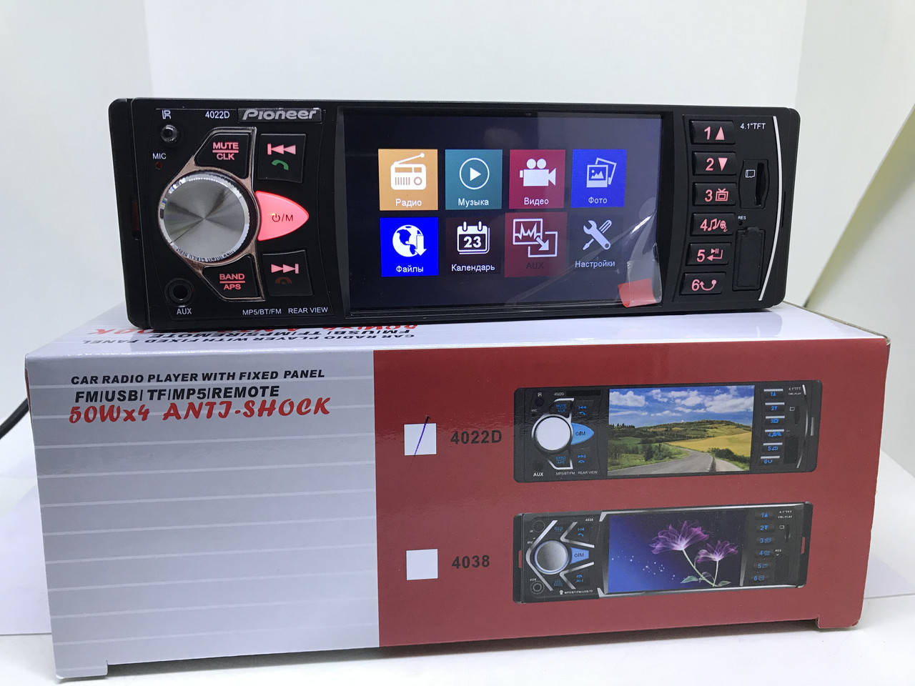 

Автомагнитола Pioneer 4022D Видео-экран 4,1"Bluetooth.USB.SD.AUX.4x60W!