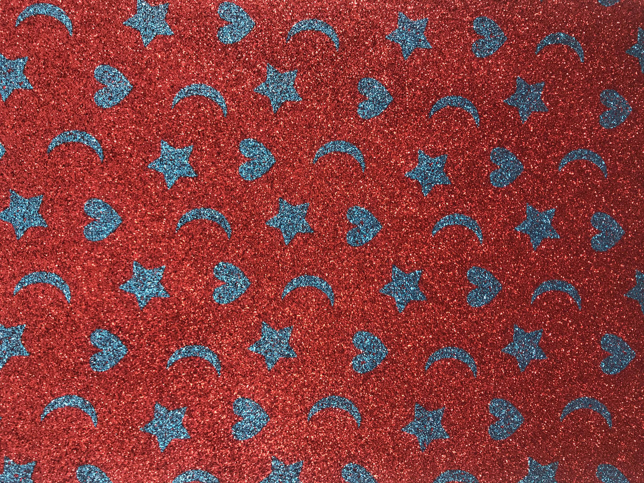 

Фоамиран с глиттером лист 2мм (20х30см) узор красный/голубой