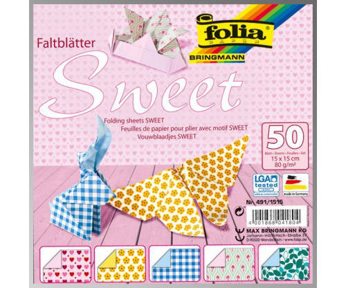 

Бумага для оригами ассорти Sweet, 20х20см, 50л