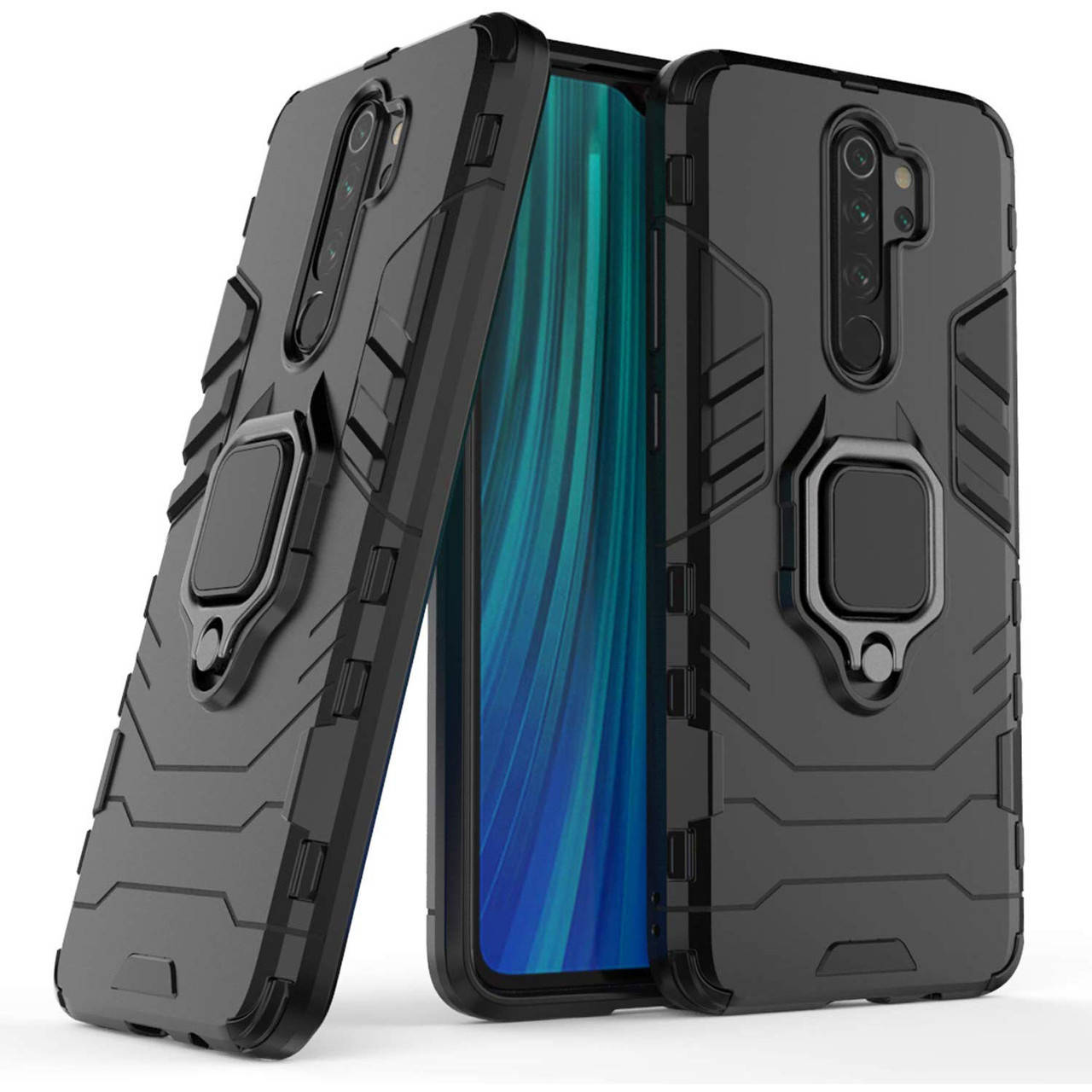 

Чехол для Xiaomi Redmi Note 8 Pro противоударный с кольцом подставкой чехол на сяоми нот 8 про черный DFS