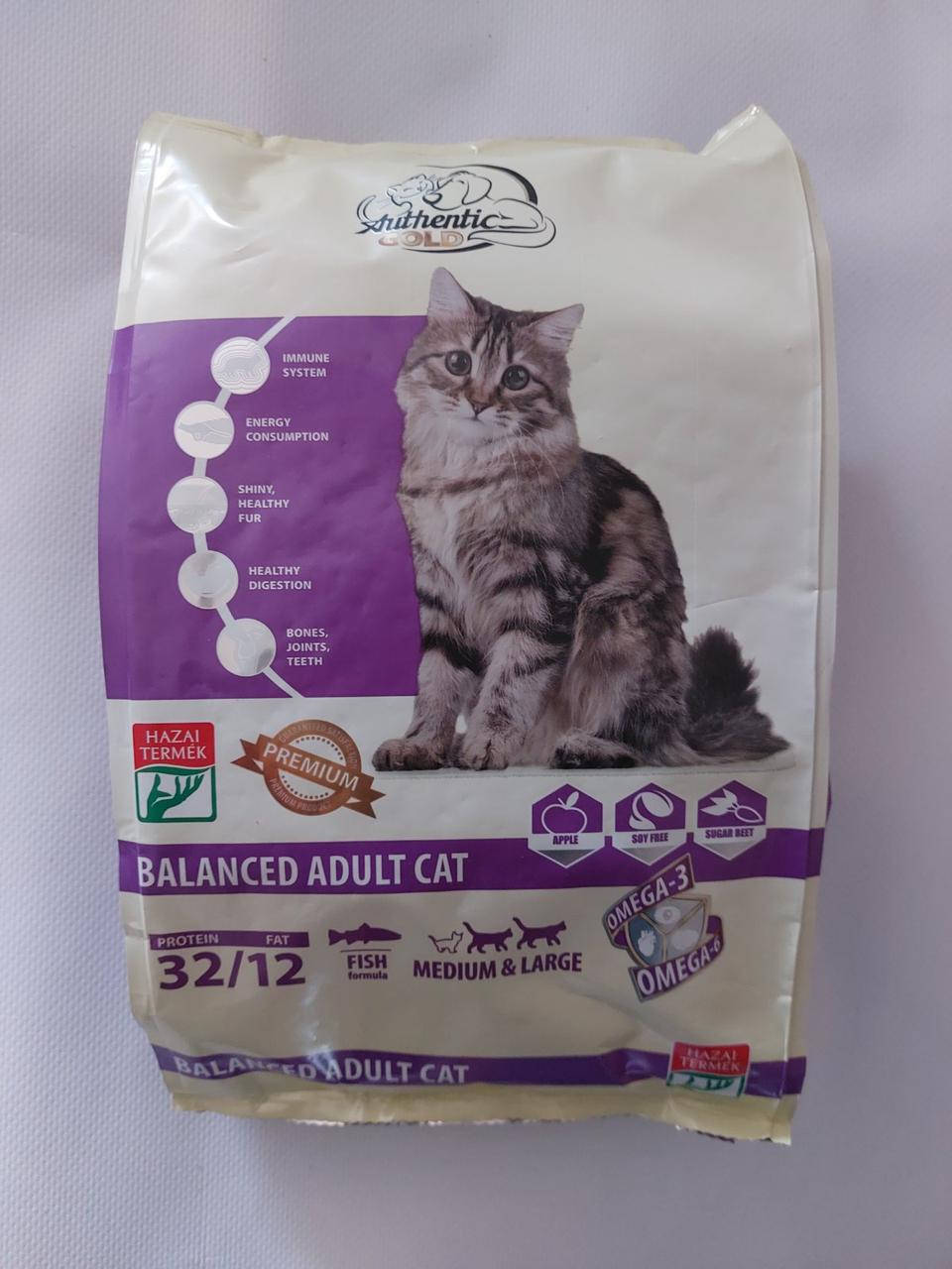 

Збалансований сухий корм для кішок Authentic Gold Balanced Cat Premium 1 кг. (Риба)