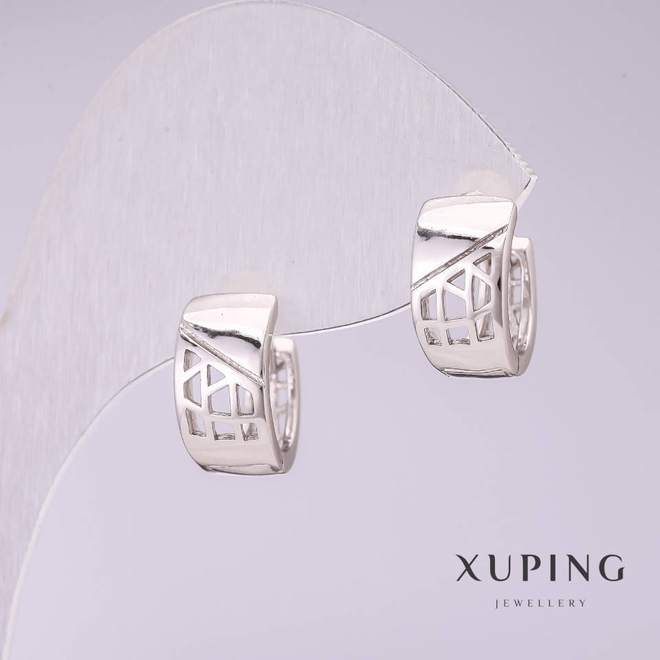 

Серьги Xuping 12х7мм родий