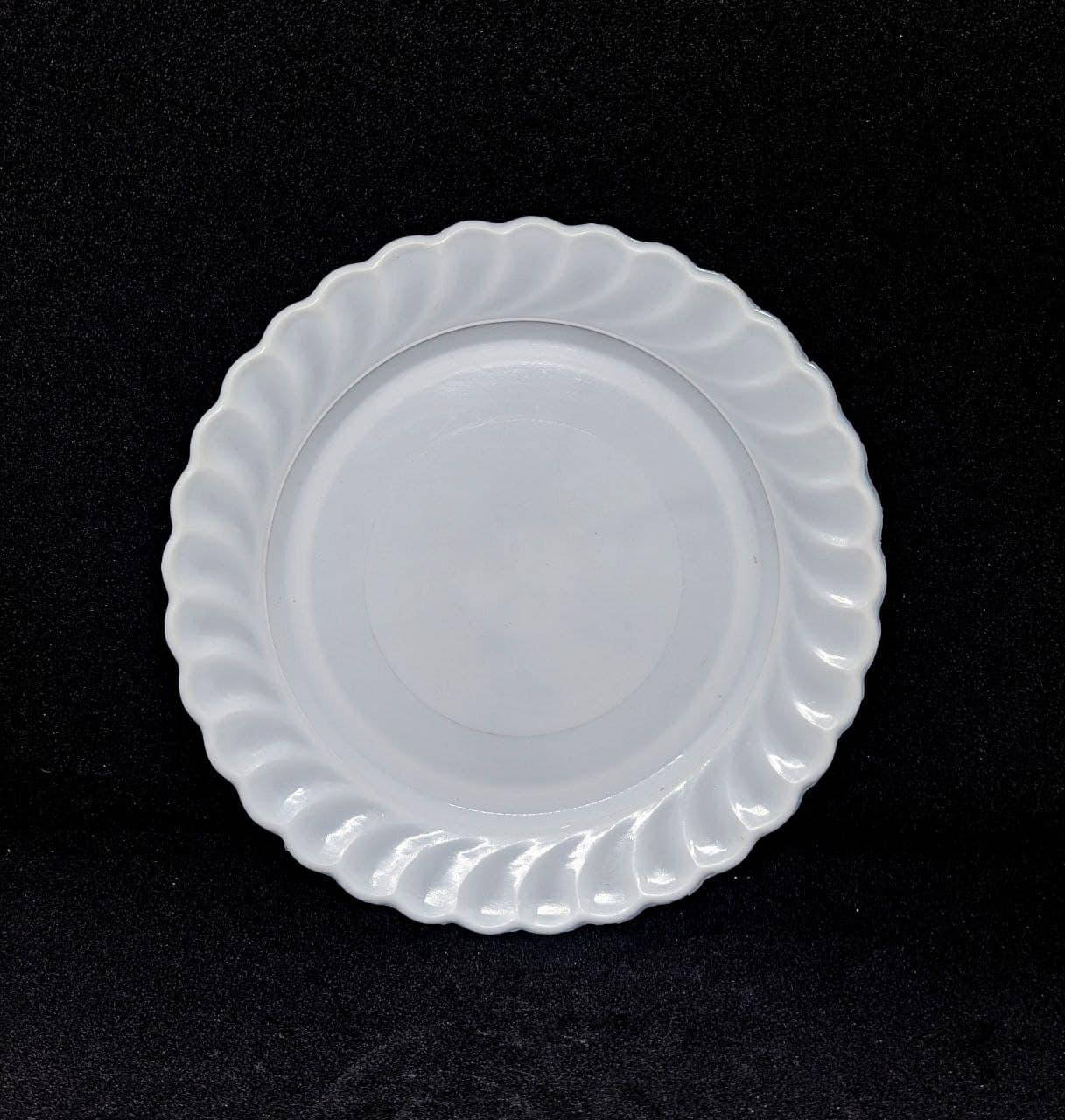 

Тарелка сервировочная пластмассовая голубая/розовая d-17см