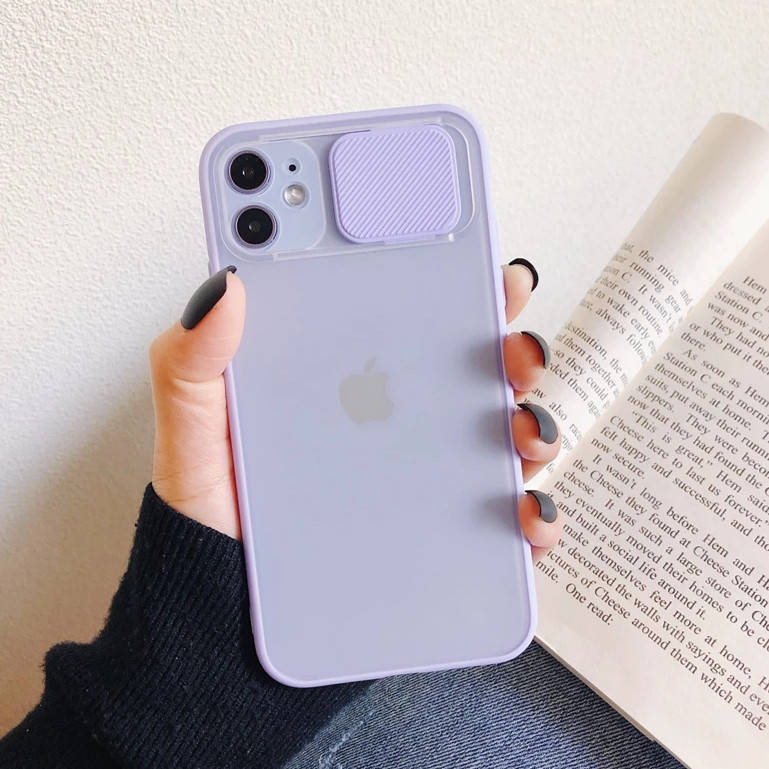 

Чехол силиконовый матовый полупрозрачный лавандовый с защитой для камеры iPhone 11
