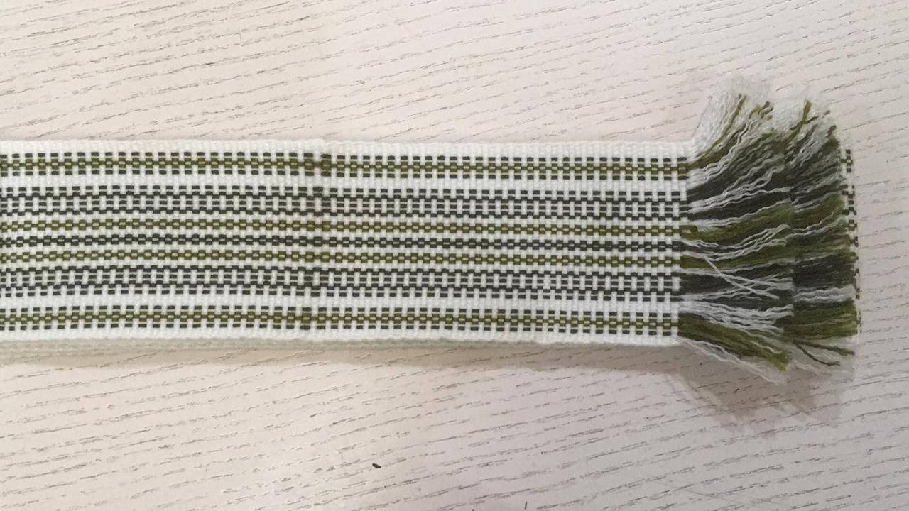 

Крайка домоткана текстильна 200*6 см, Зелёный