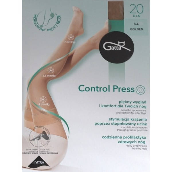 

Чулки компрессионные GATTA CONTROL PRESS, 20ден 3/4 золотой