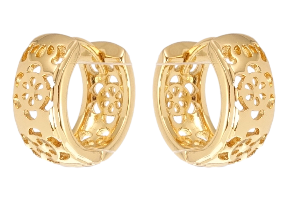 

Серьги Xuping Позолота 18K колечки "Цветочный резной орнамент"