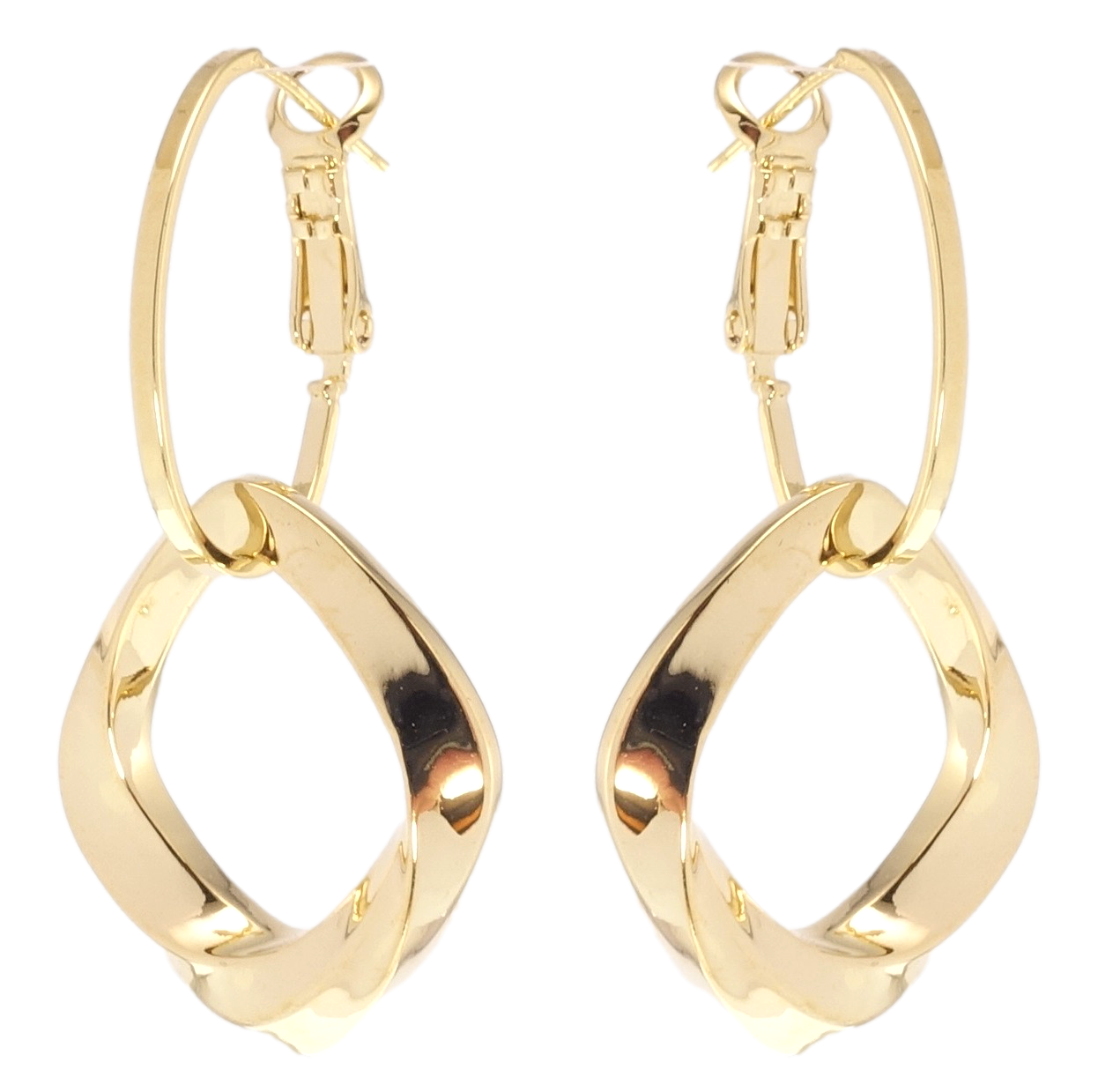 

Серьги Xuping Позолота 14K итальянский замок "Подвески на кольцах"