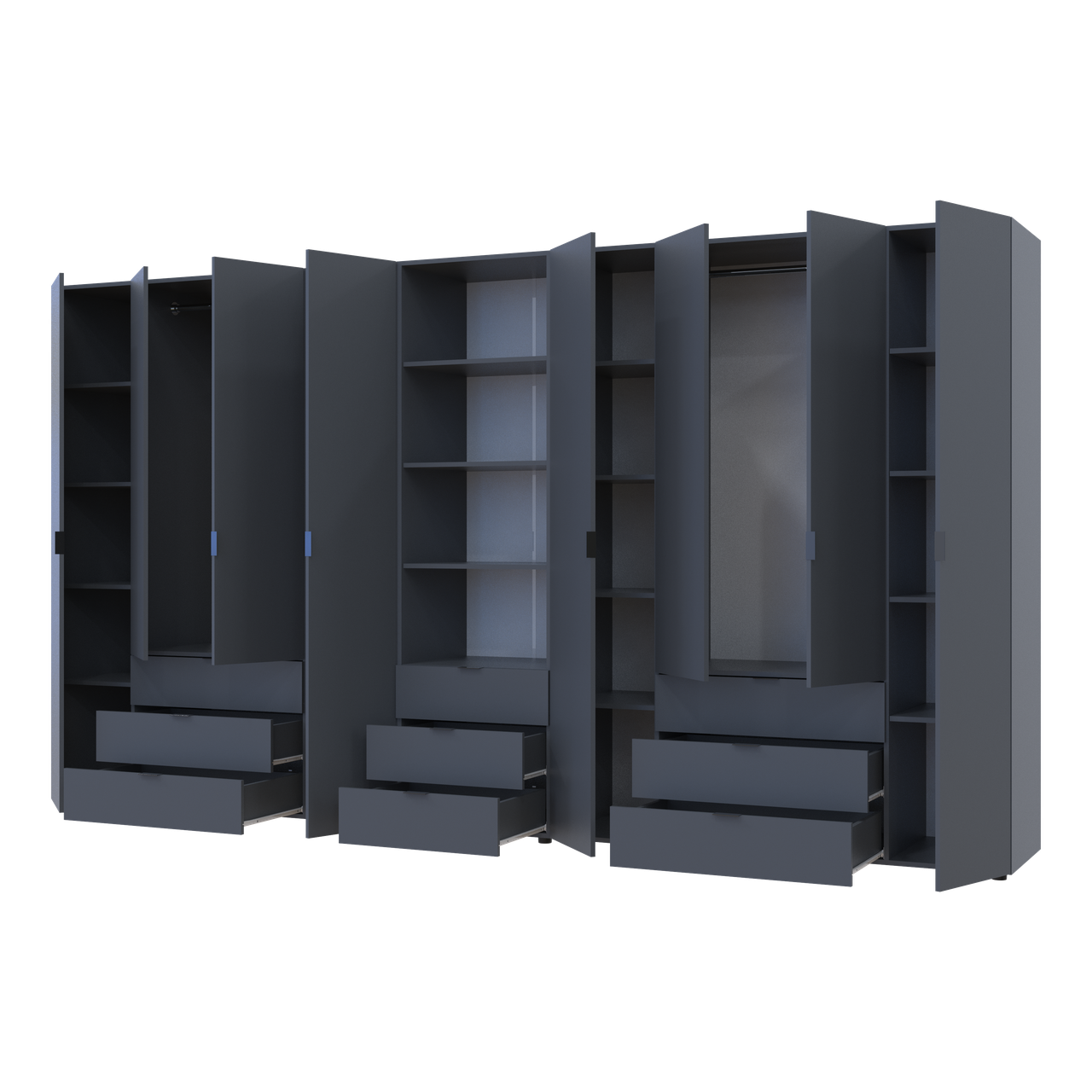 Шафа для одягу Doros Гелар Графіт 4+4ДСП з пеналом 370х49.5х203.4 (42005173) 2