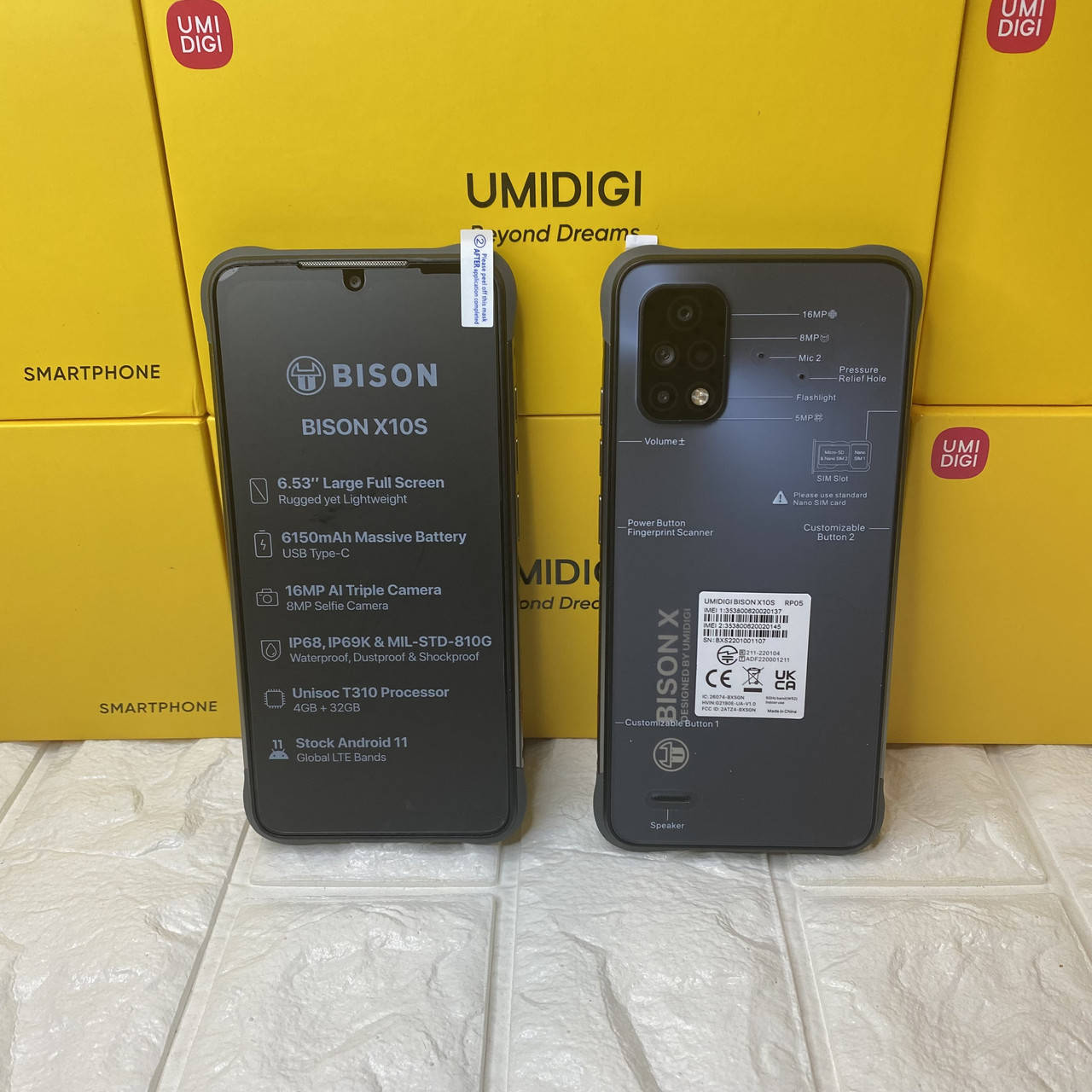 

Смартфон Umidigi Bison X10S 4/32Gb 6150mAh Android 11 16Mp IP68/Ip69K