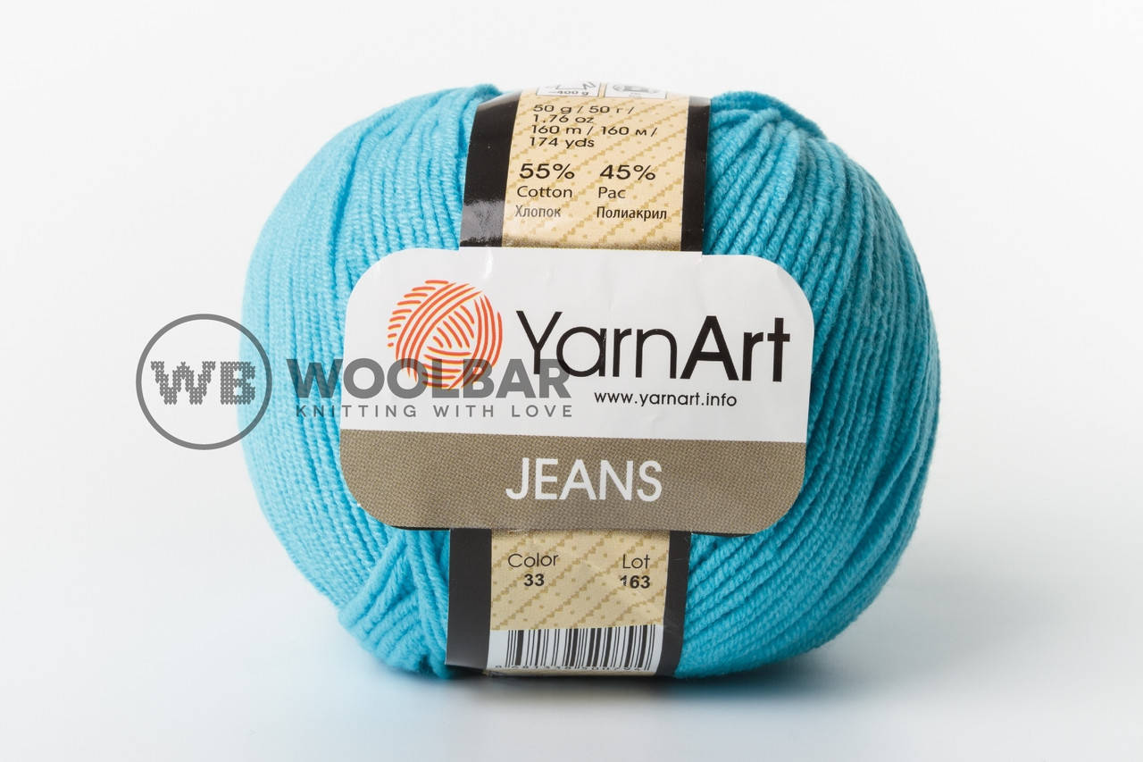 

Пряжа YarnArt Jeans 33 бирюза